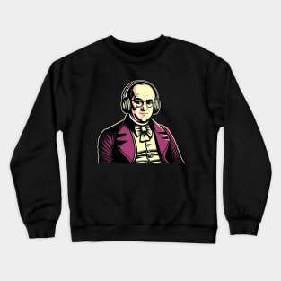 Money Moves Ben Franklin Retro Headphones II Crewneck Sweatshirt